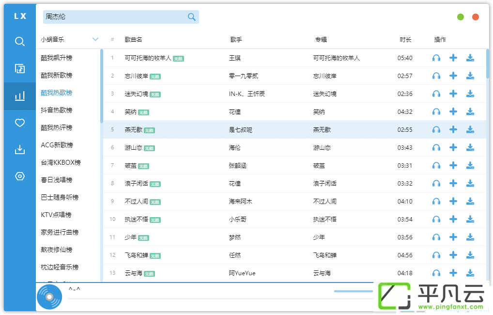 luoxueyinyuezhushou,lx-music-desktop,五音助手电脑版,音乐播放器,无损品质音乐,收费歌曲下载工具,收费音乐下载工具,版权音乐下载工具,无损音乐下载工具,电脑音乐下载工具,音乐发烧友,音乐爱好者