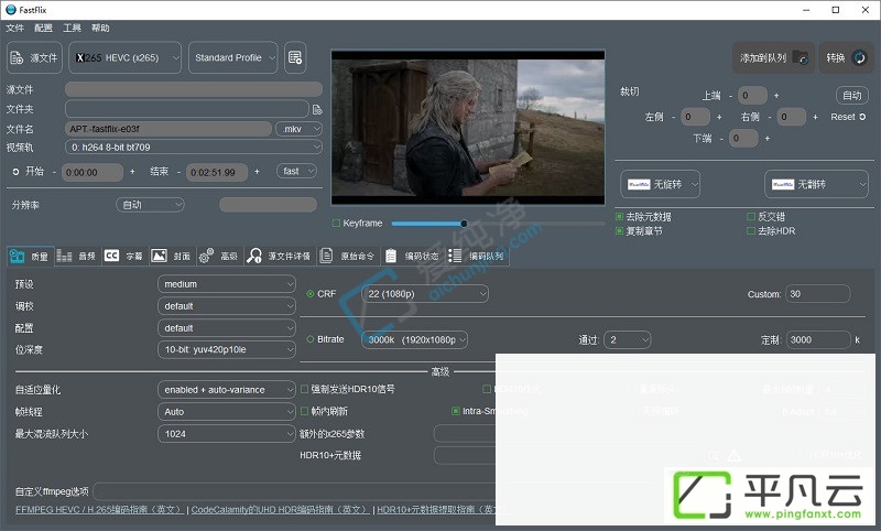FastFlix,高清视频压制,视频压缩软件,视频转换软件,视频格式转换,视频无损压缩,视频画质压缩,视频画质压制工具