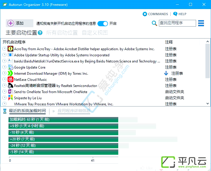 AutorunOrganizer,启动项,启动管理,开机启动项