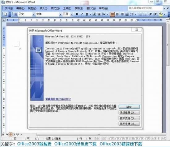 Office2003 3合一 精简绿色版